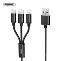 Remax Join Us 1.15M PVC 2.8 A Mobile Micro USB Cable 3 in 1 type c fast charger adapter charging data cable